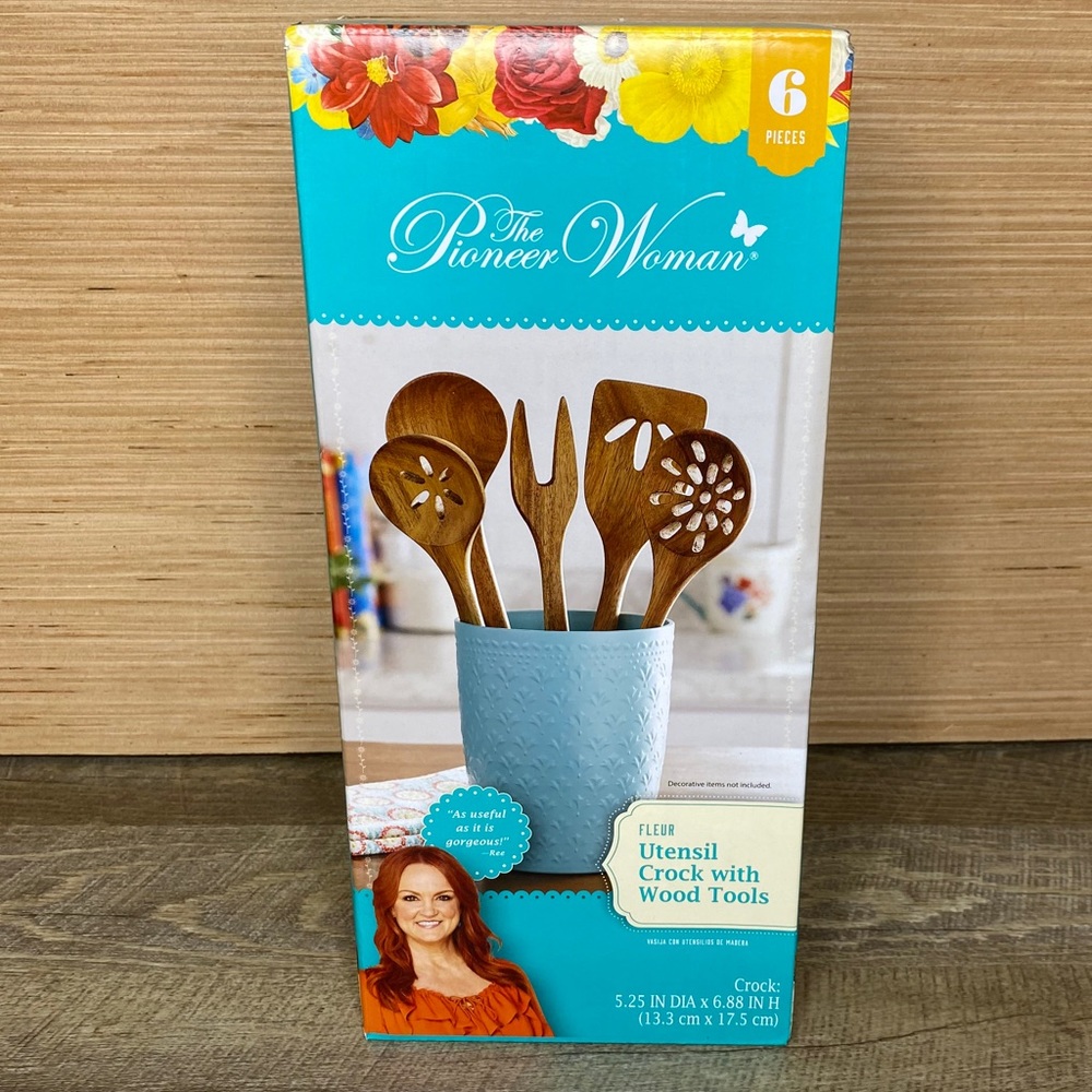 6-Piece Fleur Utensil Crock